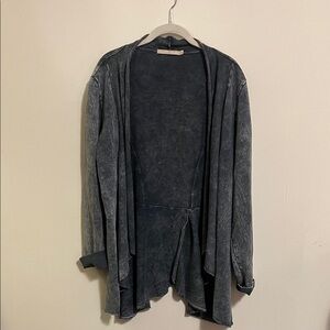 Testimony Los Angeles Stylish Gray washed stretch Open Front Cardigan